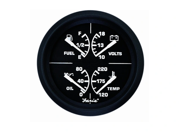 FARIA Kombiinstrument 5" (4-i-ett) Ø5" - Sort